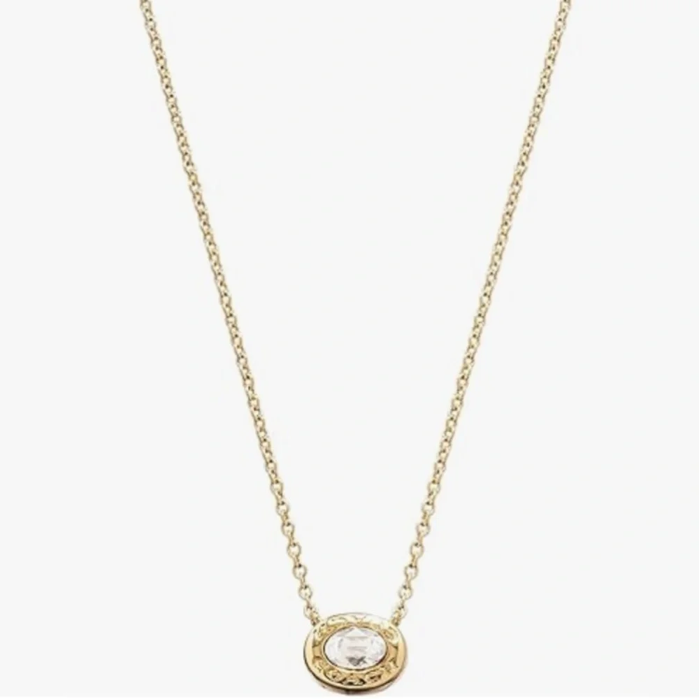 Coach Women's Signature Stone Pendant Necklace Adjustable 16”-18” - NWOT - Picture 3 of 9